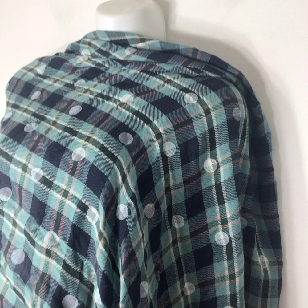 Elegant Blue Plaid Furniture scarf wrap women
